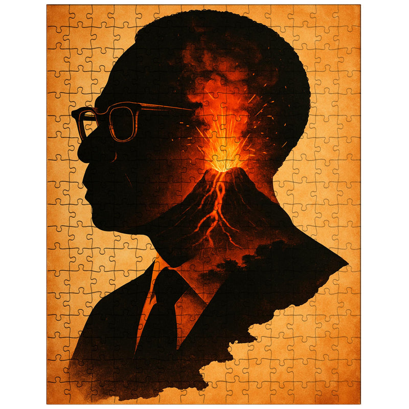 Aimé Césaire volcanic Martinique silhouette portrait jigsaw puzzle