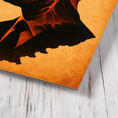Aimé Césaire volcanic Martinique silhouette portrait metal print mockup