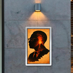 Aimé Césaire volcanic Martinique silhouette portrait poster 2