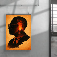Aimé Césaire volcanic Martinique silhouette portrait poster 4