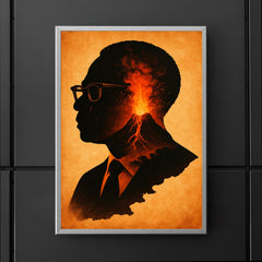 Aimé Césaire volcanic Martinique silhouette portrait poster 5