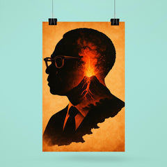 Aimé Césaire volcanic Martinique silhouette portrait poster 6