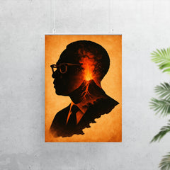 Aimé Césaire volcanic Martinique silhouette portrait poster 7