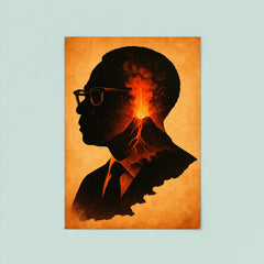 Aimé Césaire volcanic Martinique silhouette portrait poster 8