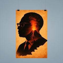 Aimé Césaire volcanic Martinique silhouette portrait poster 9