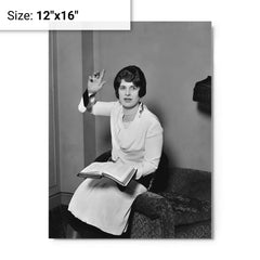 Aimee Semple McPherson metal print on a plain backdrop in size 12"x16".