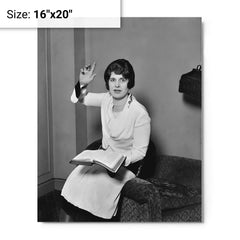 Aimee Semple McPherson metal print on a plain backdrop in size 16"x20".