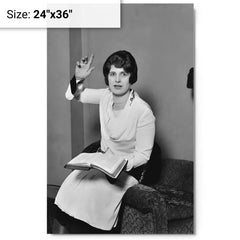 Aimee Semple McPherson metal print on a plain backdrop in size 24"x36".