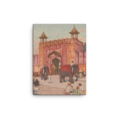 Ajmer Gate Jaipur by Hiroshi Yoshida canvas print on a plain backdrop in size 12"x16".