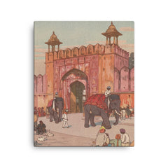 Ajmer Gate Jaipur by Hiroshi Yoshida canvas print on a plain backdrop in size 16"x20".