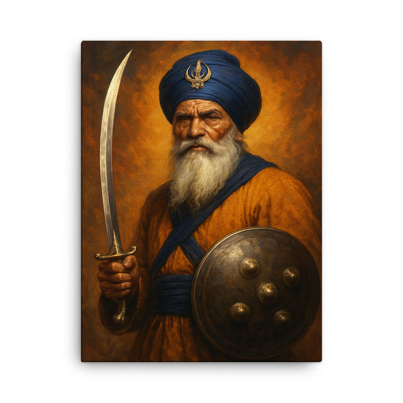 Akali Phula Singh canvas print on a plain backdrop in size 18