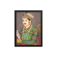 Akbar the Great framed print on a plain backdrop in size 12"x16".