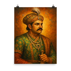 Akbar the Great poster on a plain backdrop in size 8"x10".