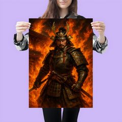 Akechi Mitsuhide at Honnō ji flames poster 3
