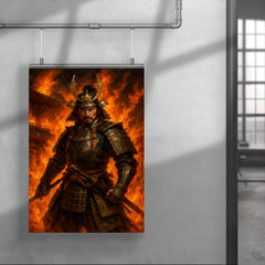 Akechi Mitsuhide at Honnō ji flames poster 4