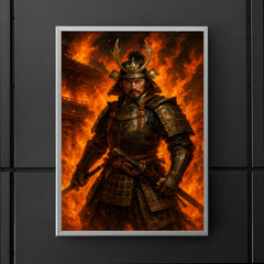 Akechi Mitsuhide at Honnō ji flames poster 5