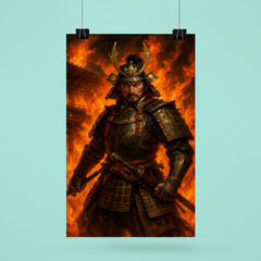 Akechi Mitsuhide at Honnō ji flames poster 6