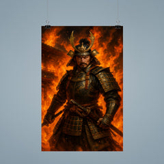 Akechi Mitsuhide at Honnō ji flames poster 9