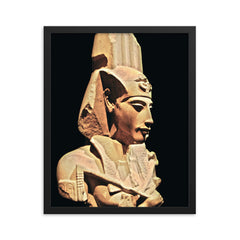 Akhenaten framed print on a plain backdrop in size 16"x20".