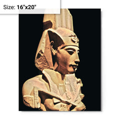Akhenaten metal print on a plain backdrop in size 16"x20".
