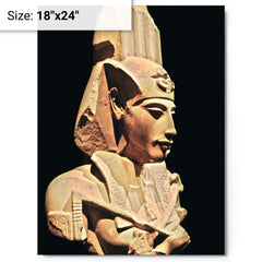 Akhenaten metal print on a plain backdrop in size 18"x24".
