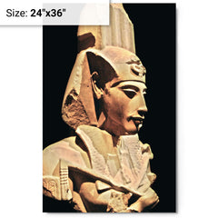 Akhenaten metal print on a plain backdrop in size 24"x36".