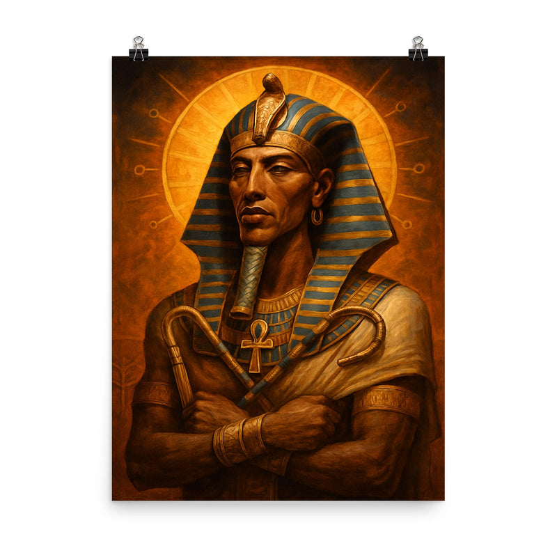 Akhenaten poster on a plain backdrop in size 8