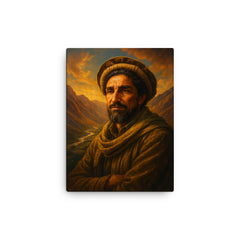 Akhmad Shah Massoud in Panjshir valley light canvas print on a plain backdrop in size 12"x16".