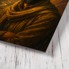 Akhmad Shah Massoud in Panjshir valley light metal print mockup