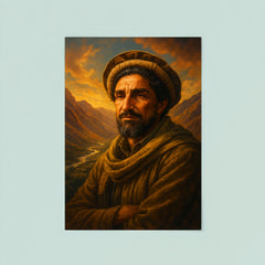 Akhmad Shah Massoud in Panjshir valley light poster 8