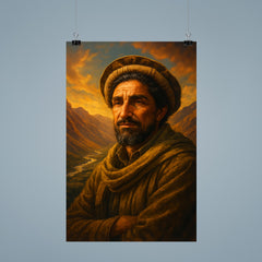 Akhmad Shah Massoud in Panjshir valley light poster 9