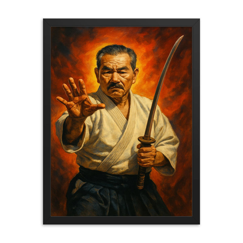 Akira Tohei framed print on a plain backdrop in size 18