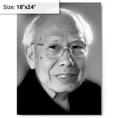 Akira Yoshizawa metal print on a plain backdrop in size 18"x24".