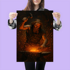 Akseli Gallen Kallela forging the Sampo amid sparks poster 3