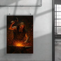 Akseli Gallen Kallela forging the Sampo amid sparks poster 4