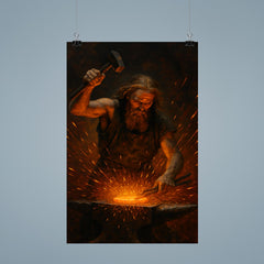 Akseli Gallen Kallela forging the Sampo amid sparks poster 9