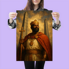 Aksumite king Ezana beneath carved stelae poster 3