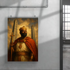 Aksumite king Ezana beneath carved stelae poster 4