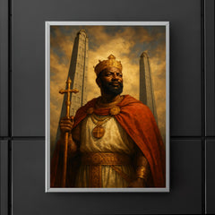 Aksumite king Ezana beneath carved stelae poster 5