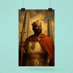 Aksumite king Ezana beneath carved stelae poster 6