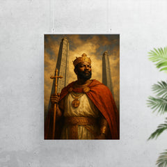 Aksumite king Ezana beneath carved stelae poster 7