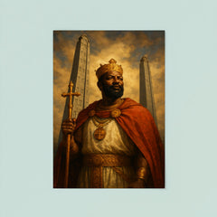 Aksumite king Ezana beneath carved stelae poster 8