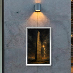 Aksumite obelisk beneath thunderous Ethiopian sky poster 2
