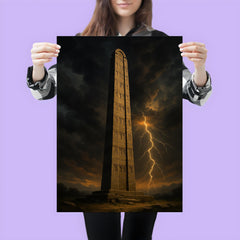 Aksumite obelisk beneath thunderous Ethiopian sky poster 3
