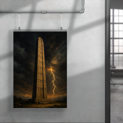 Aksumite obelisk beneath thunderous Ethiopian sky poster 4