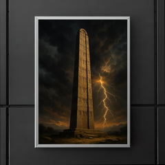 Aksumite obelisk beneath thunderous Ethiopian sky poster 5