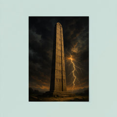 Aksumite obelisk beneath thunderous Ethiopian sky poster 8