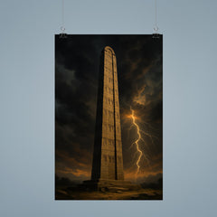 Aksumite obelisk beneath thunderous Ethiopian sky poster 9