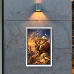 Al Biruni measuring Earth with astrolabe poster 2
