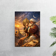 Al Biruni measuring Earth with astrolabe poster 7